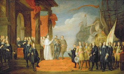 Charles V (1500-58) leaving the town of Dort by David Teniers the Elder